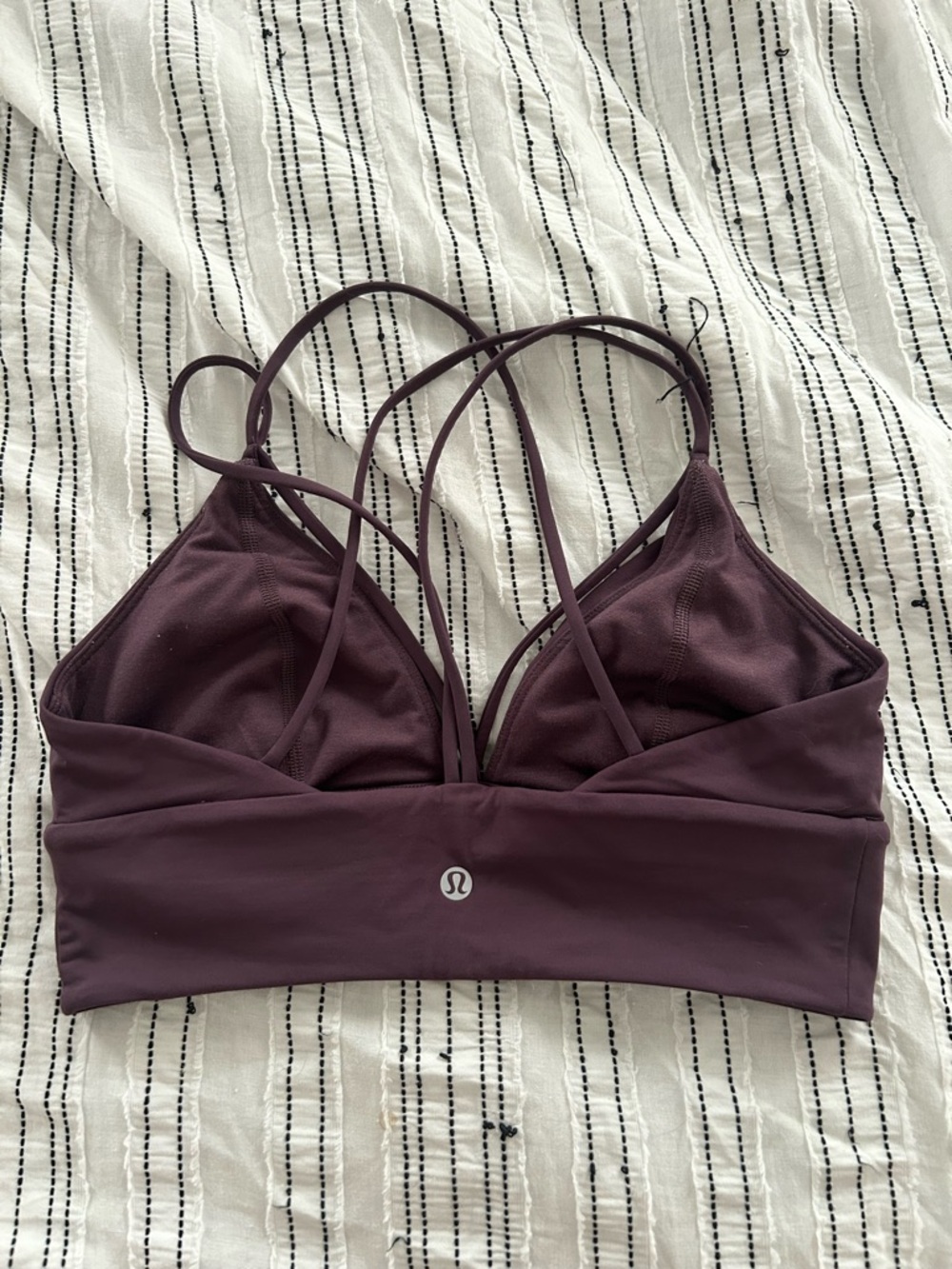 Lululemon Pushing Limits Bra Strappy Bralette in Deep Plum